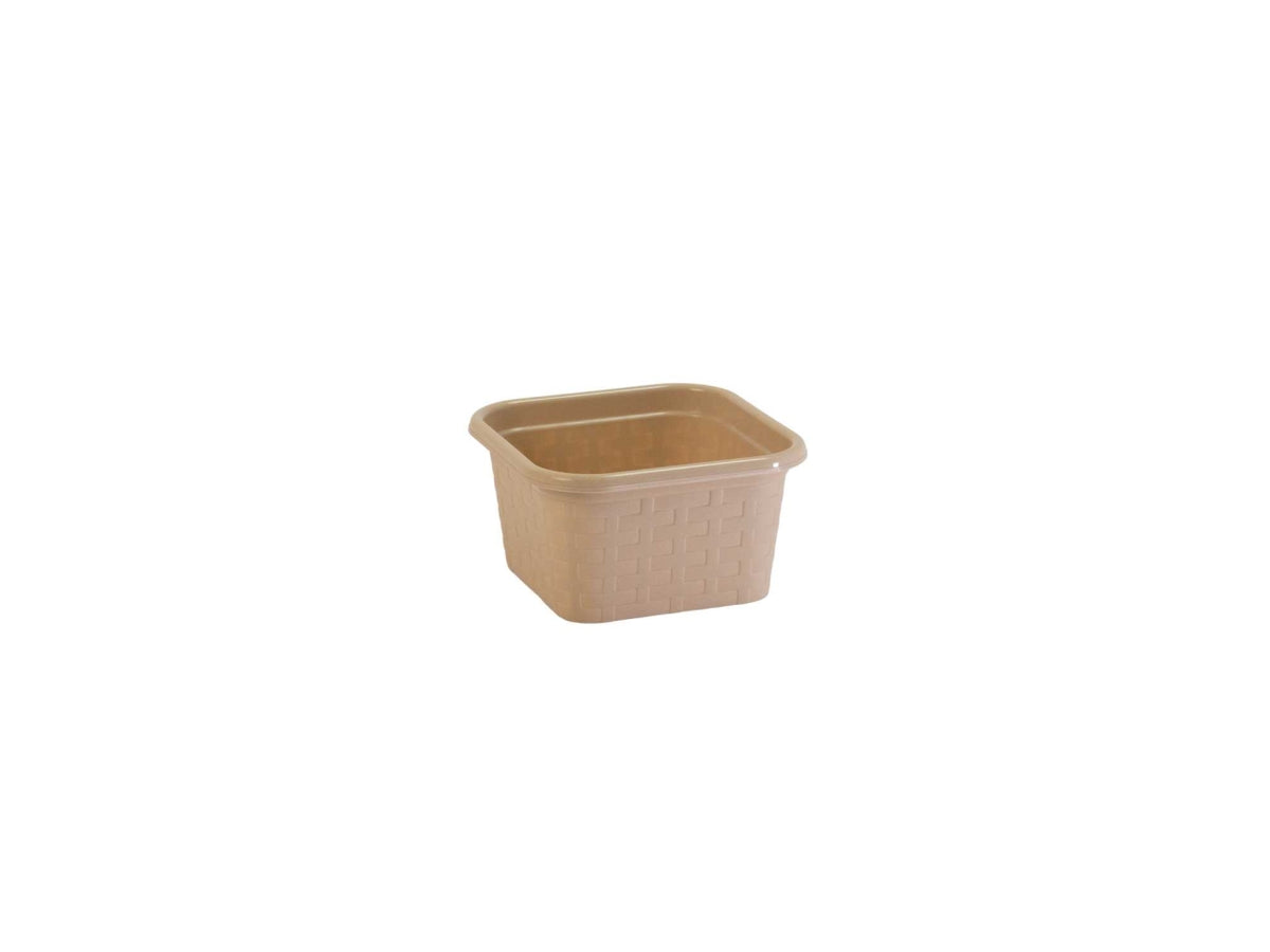 Cestino rattan quadro 15x15,8hcm tortora