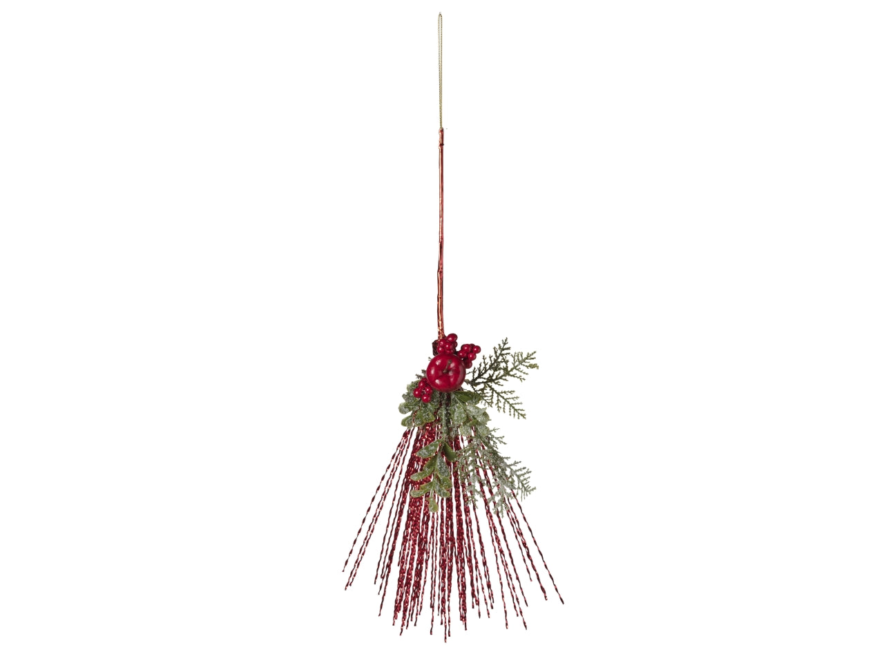 Ramo natale con mela 46cm e foglie