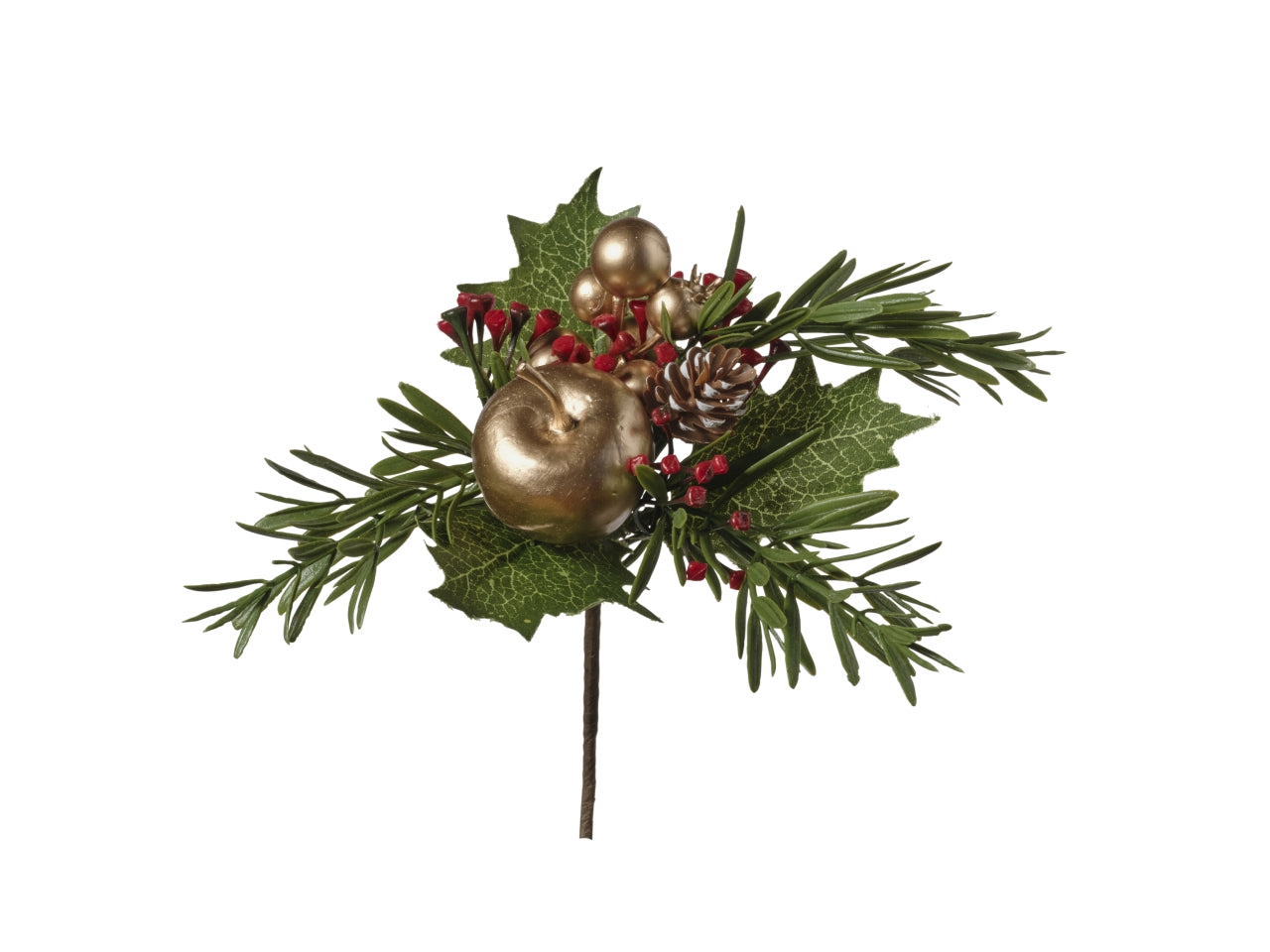 Ramo natalizio 22cm 12 pezzi/polybag 091 oro