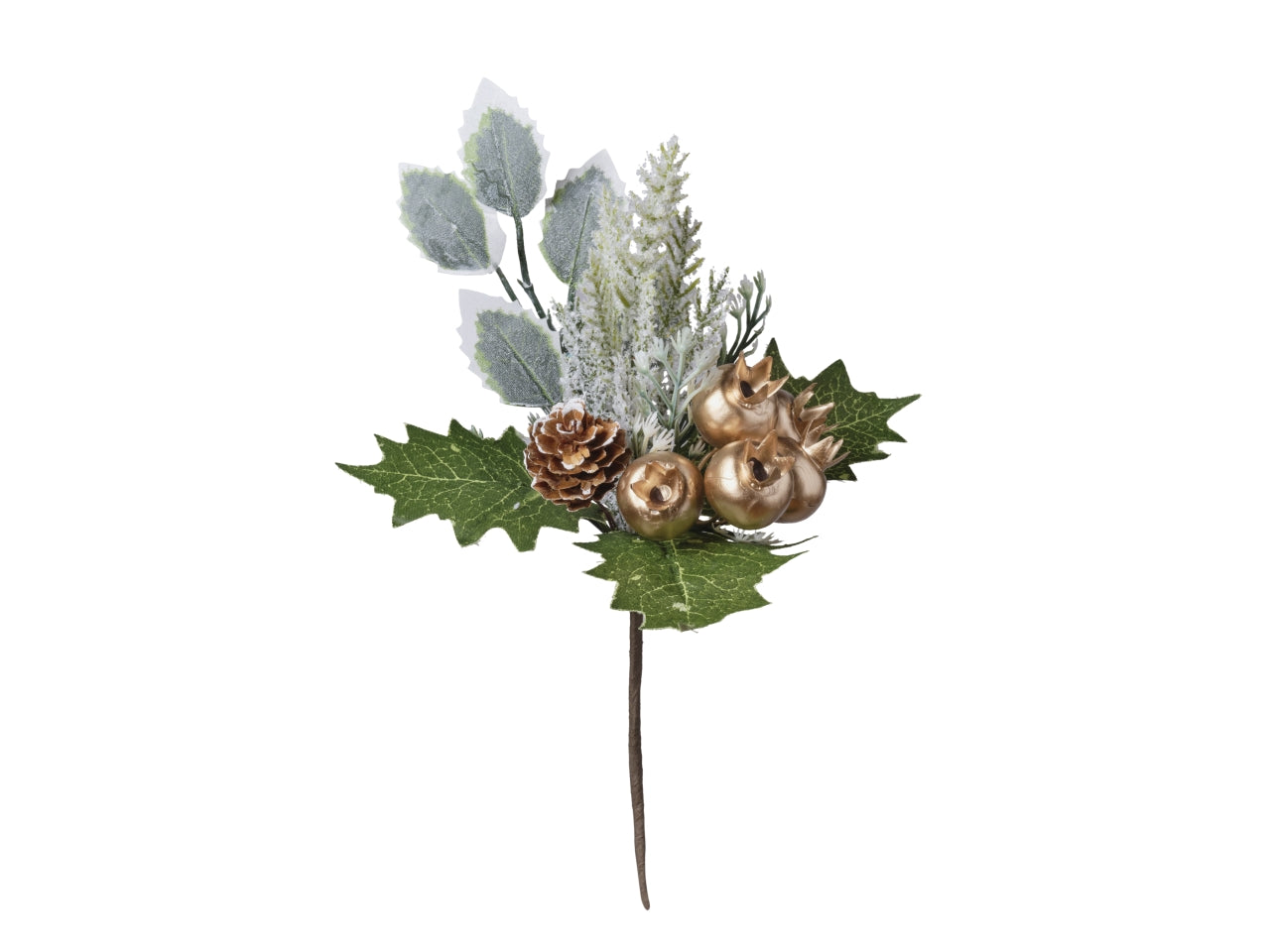 Ramo natalizio 25cm 12 pezzi/polybag 091 oro