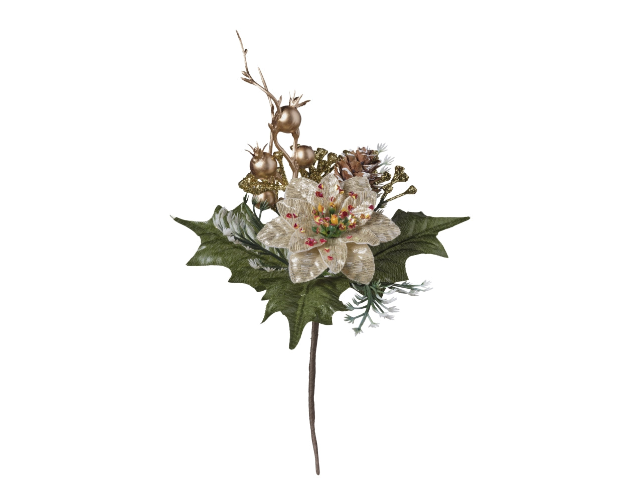 Ramo natalizio 24cm 12 pezzi/polybag 091 oro