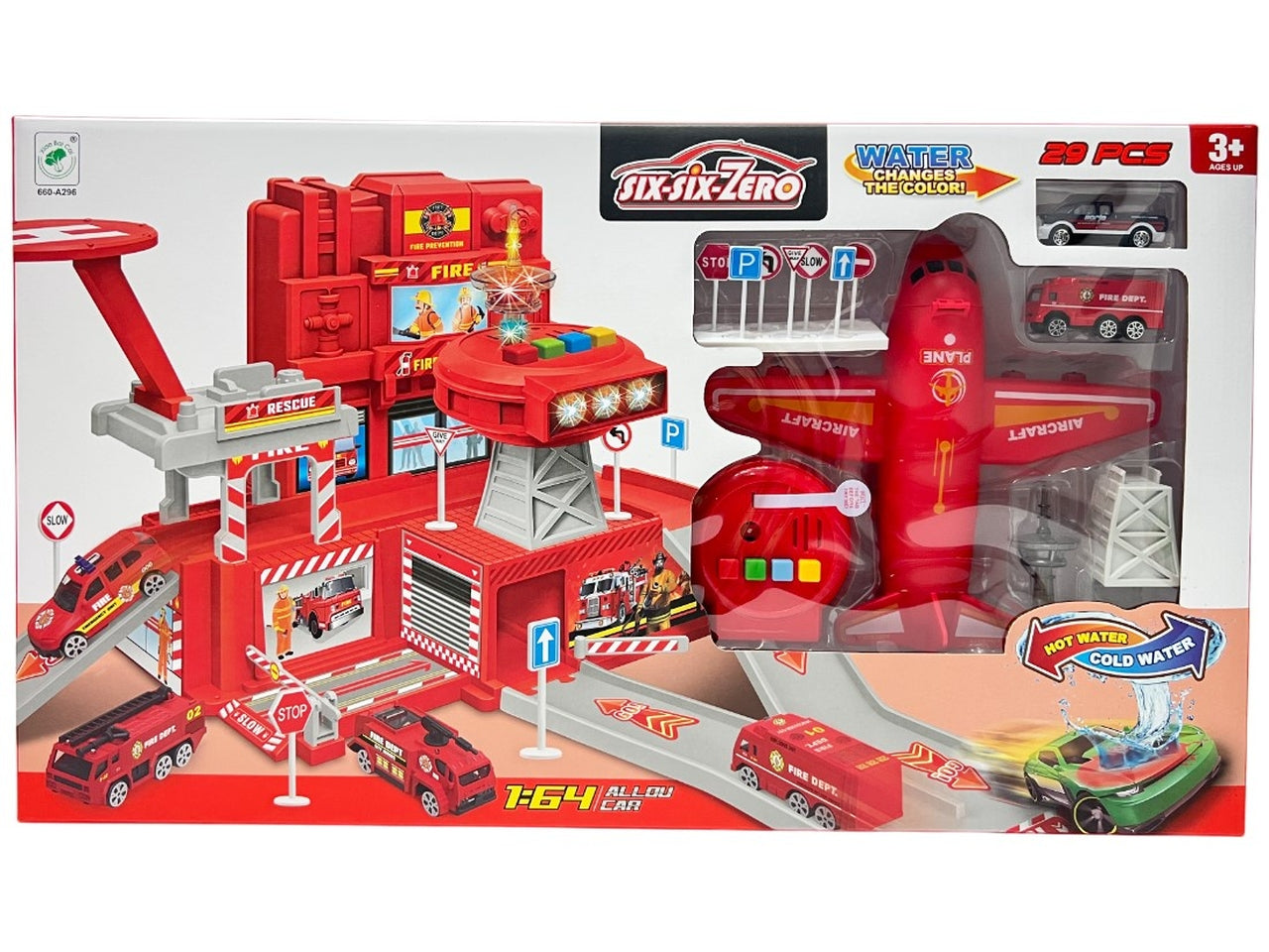 Aeroporto pompieri con luci