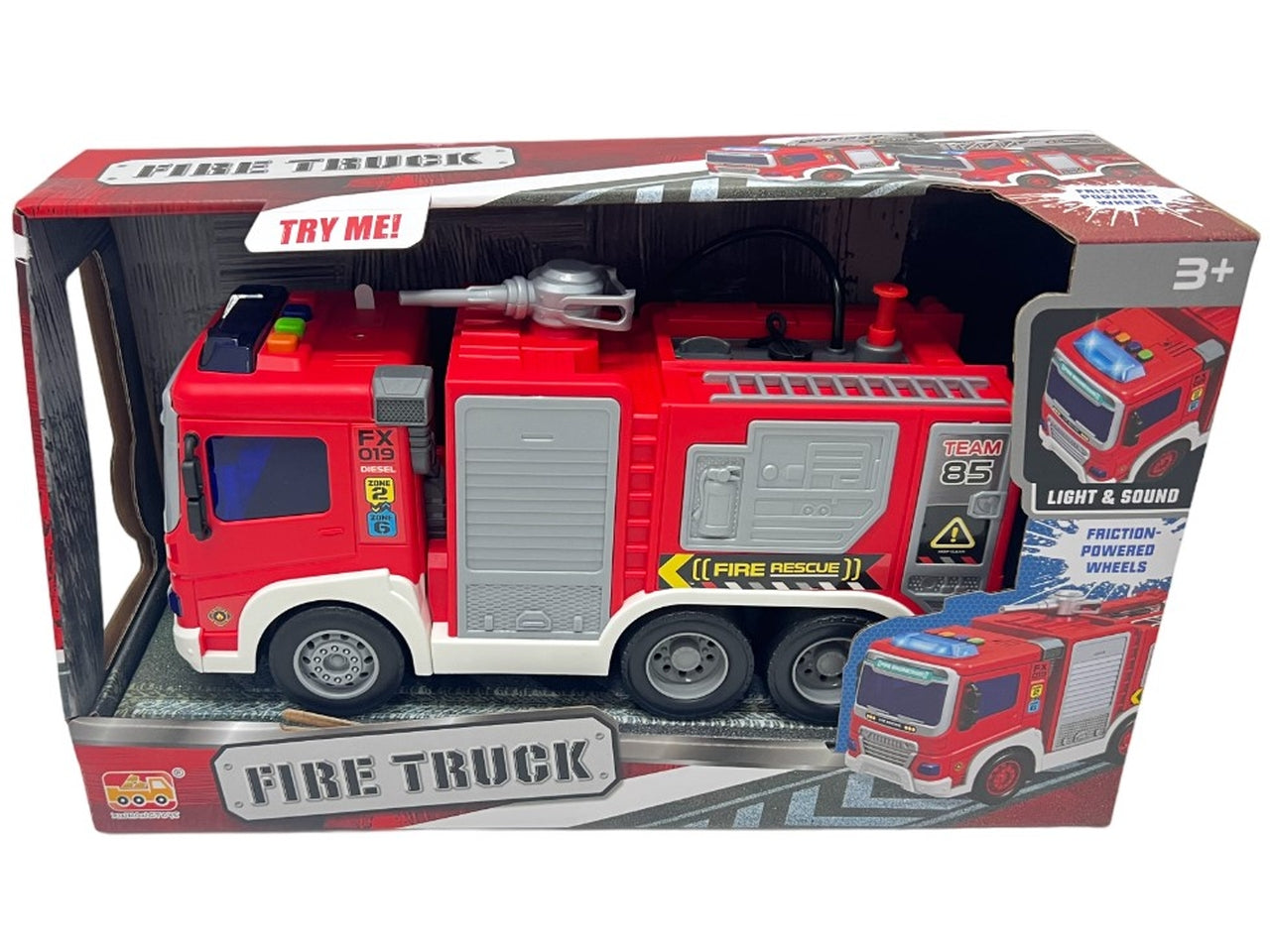 Camion pompieri a frizione con luci e suoni assortiti