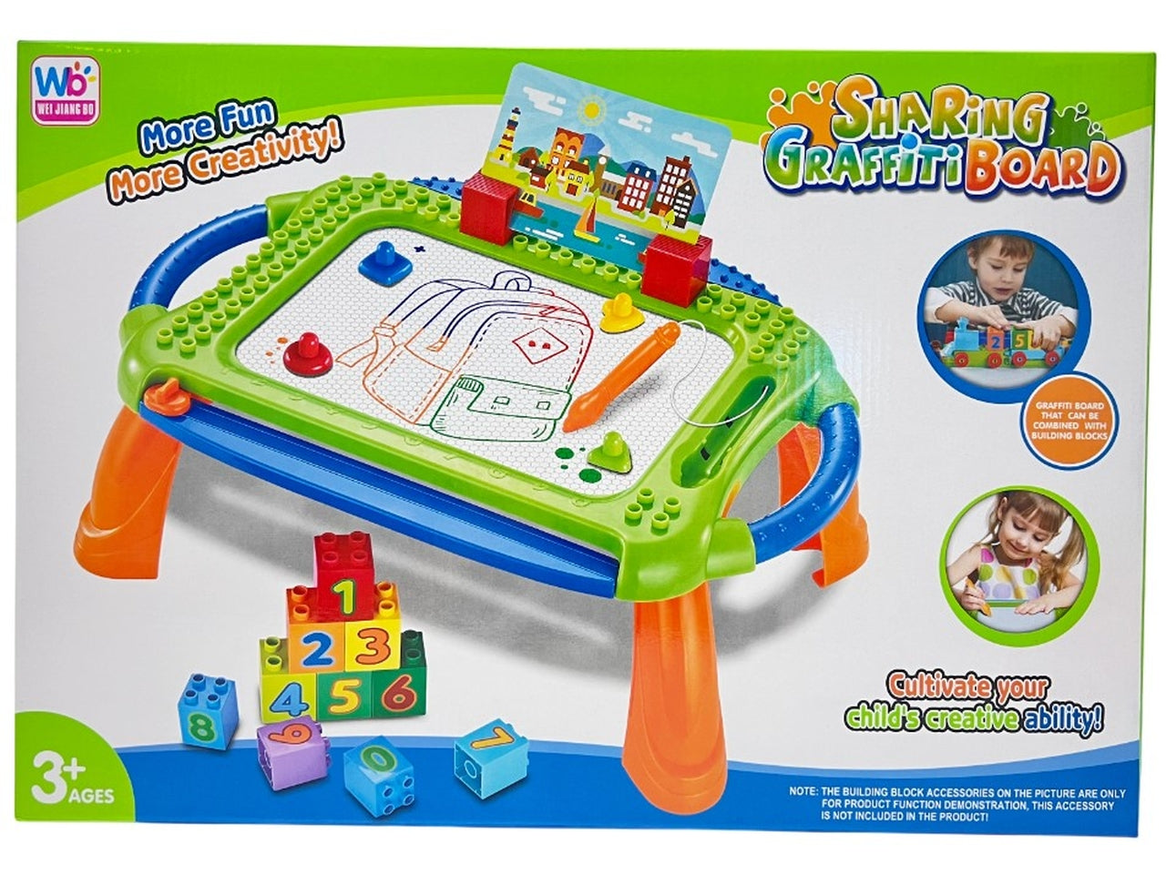 Tavolino lavagna magica con costruzioni