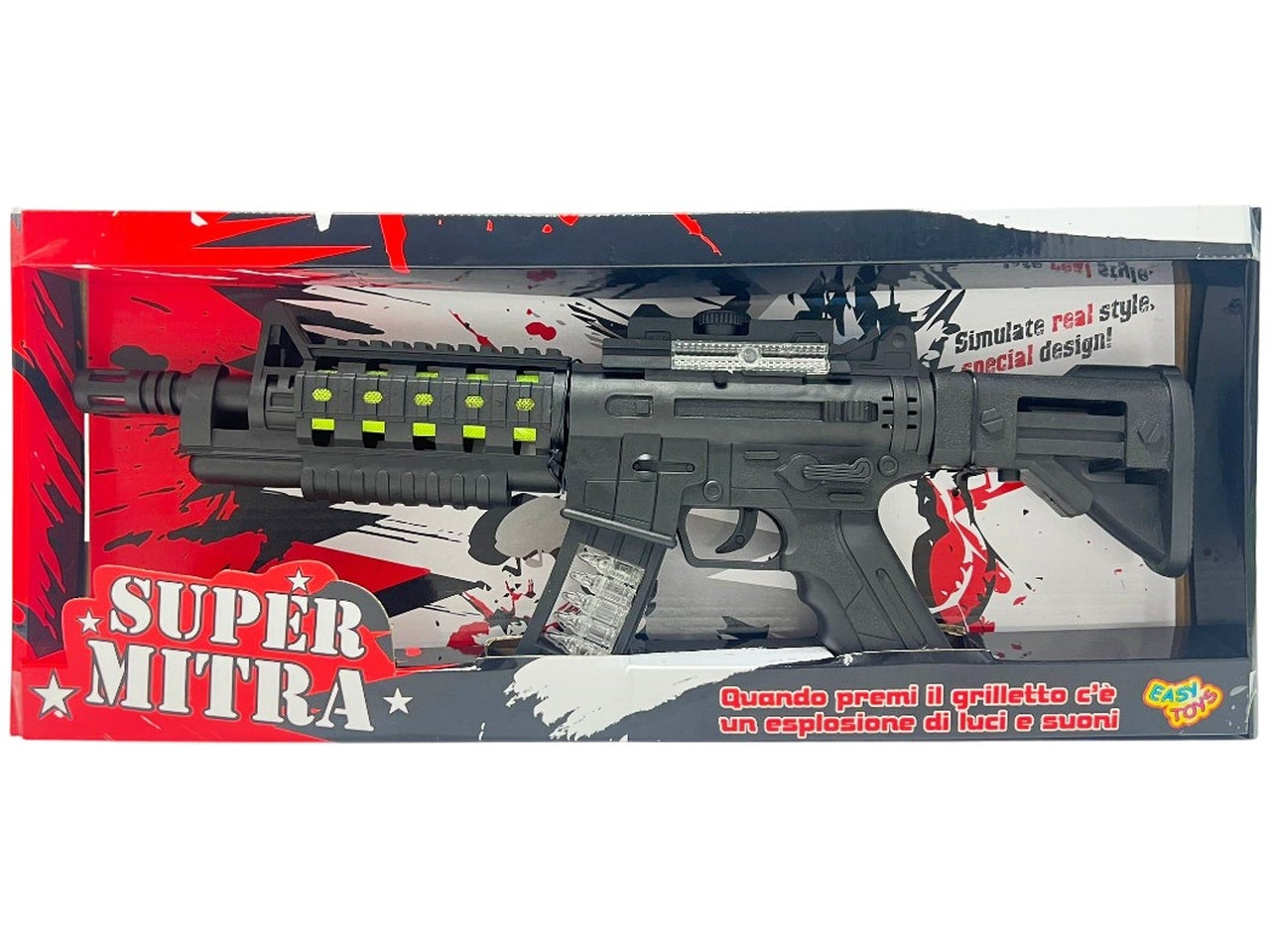 Super mitra a batteria con luci e suoni