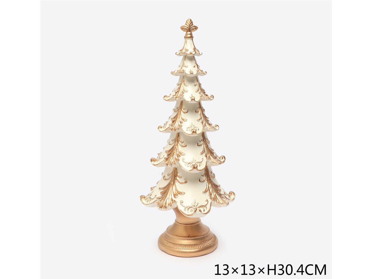 Albero 30cm bianco e oro