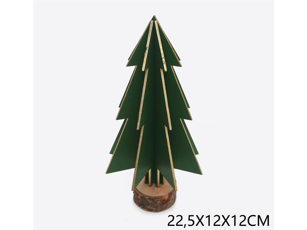 Albero 22,5x12x12cm verde e oro