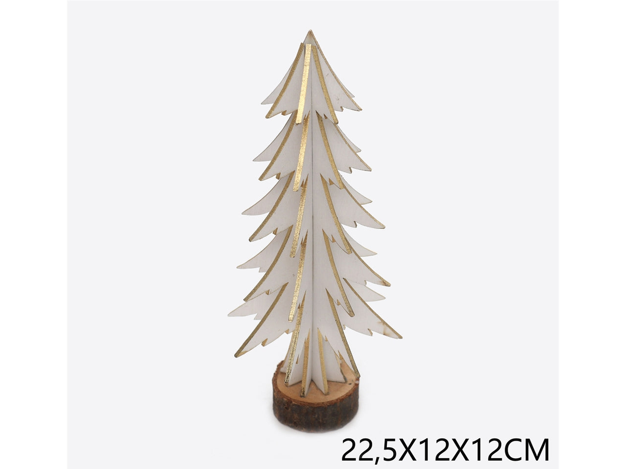 Albero 22,5x12x12cm bianco e oro