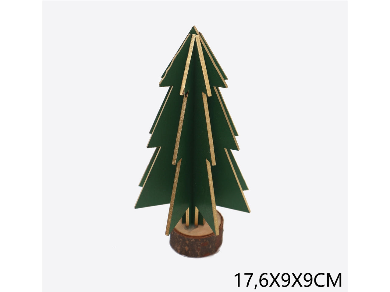 Albero 17,6x9x9cm verde e oro