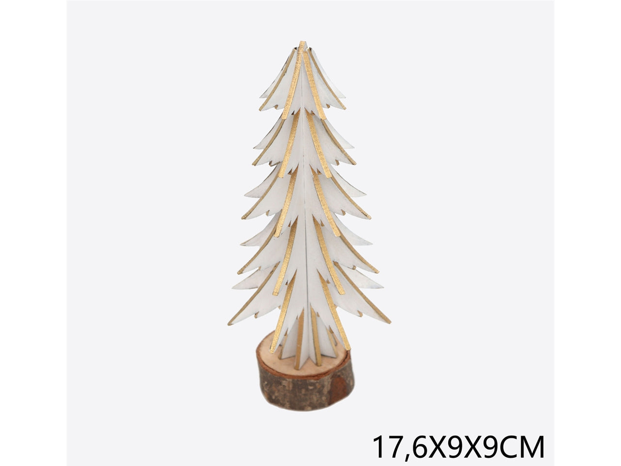 Albero 17,6x9x9cm bianco e oro