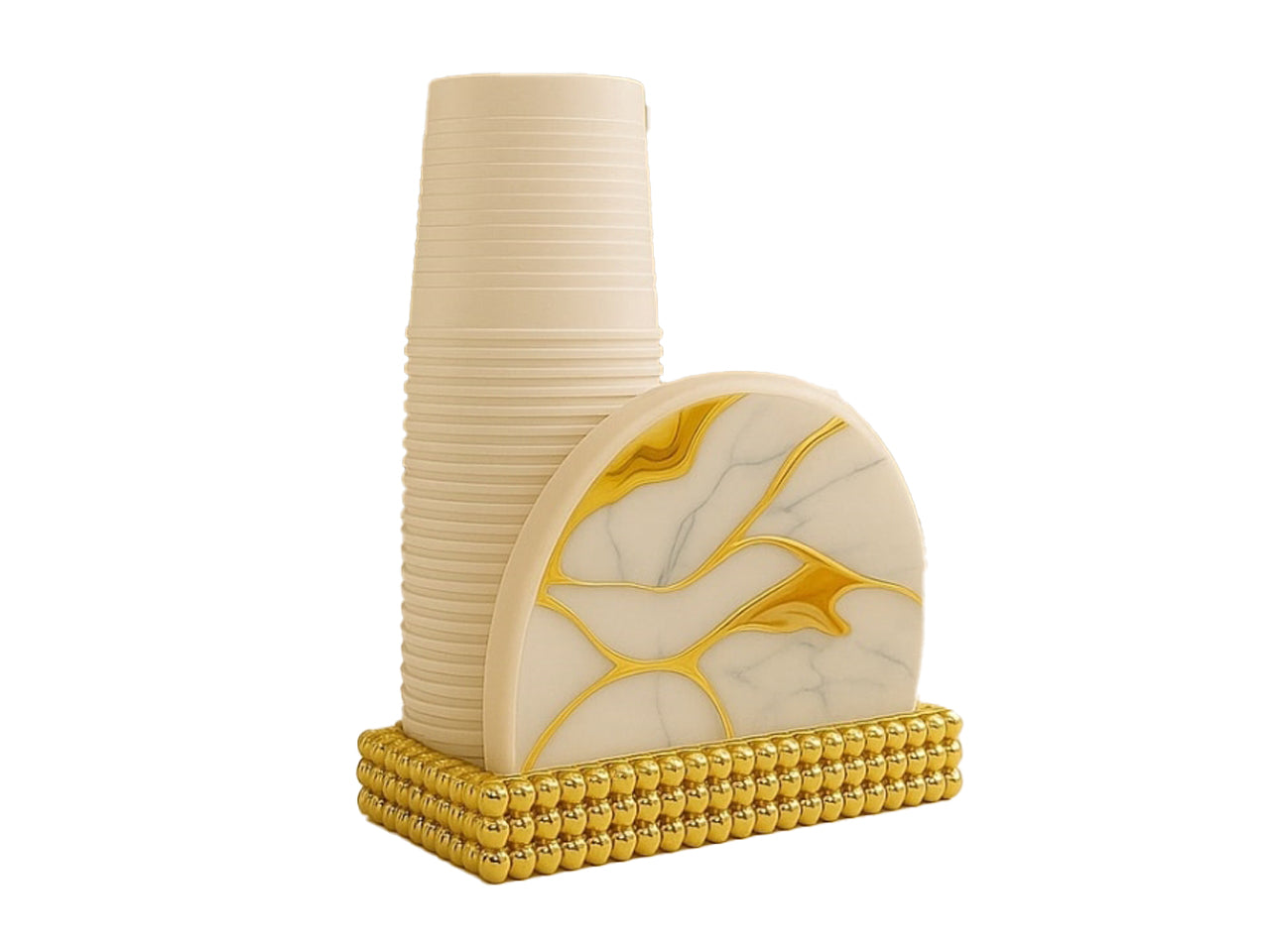 Portabicchieri effetto marmo gold