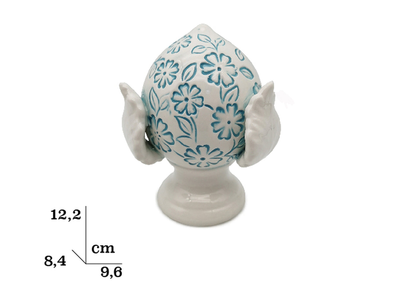 Pumo medio con fiori azzurri