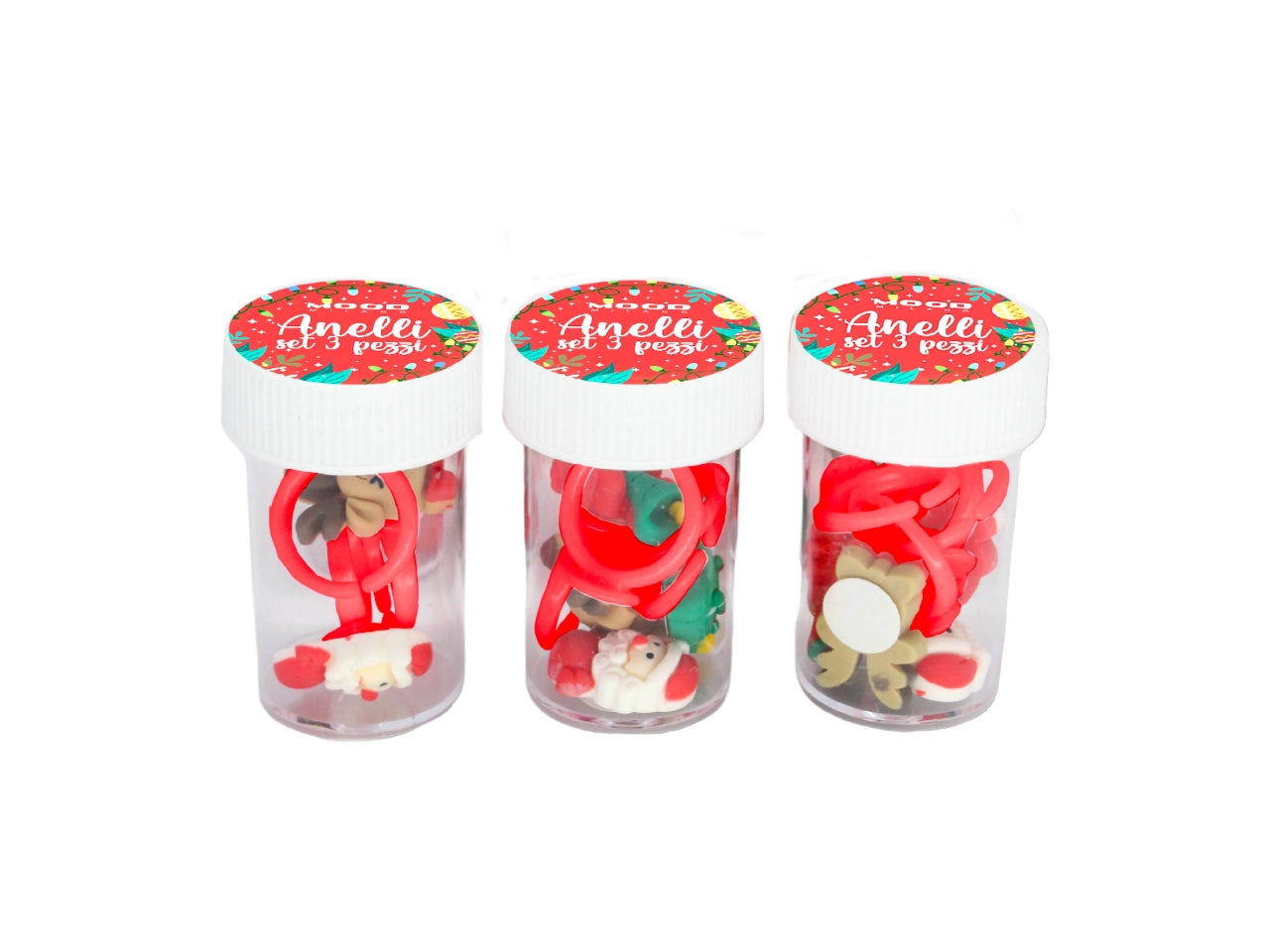 Anelli bijoux natalizi confezione 3 pezzi