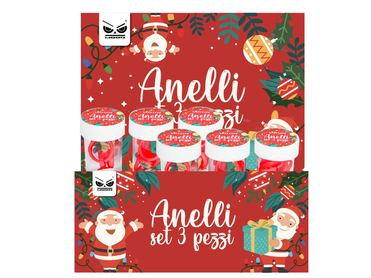 Anelli bijoux natalizi confezione 3 pezzi