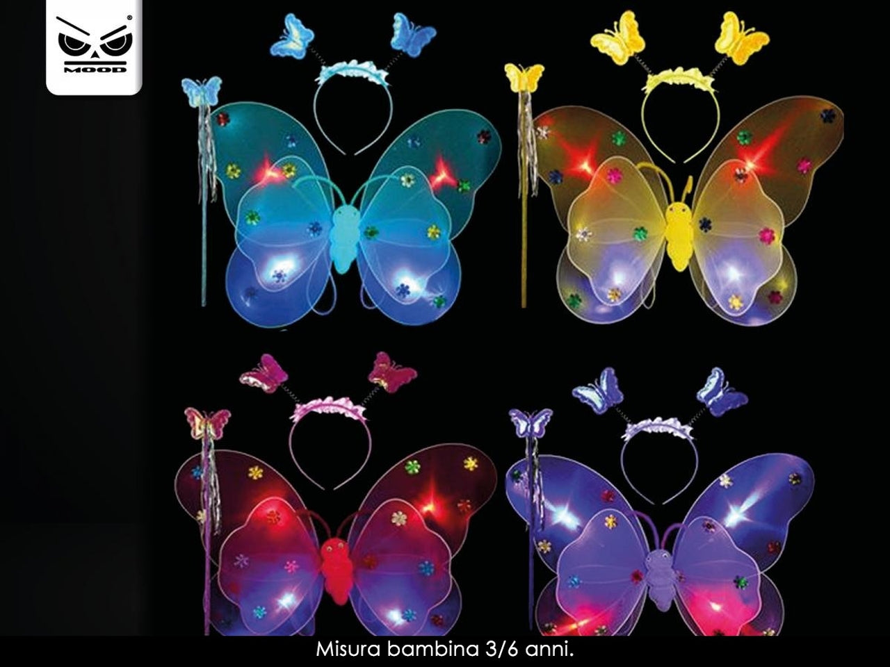 Ali farfalla luminosa 3 pezzi assortiti