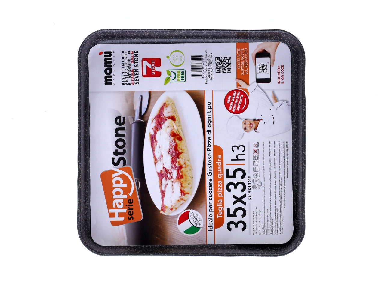 Happy stone teglia quadrata bassa 35x35x3cm