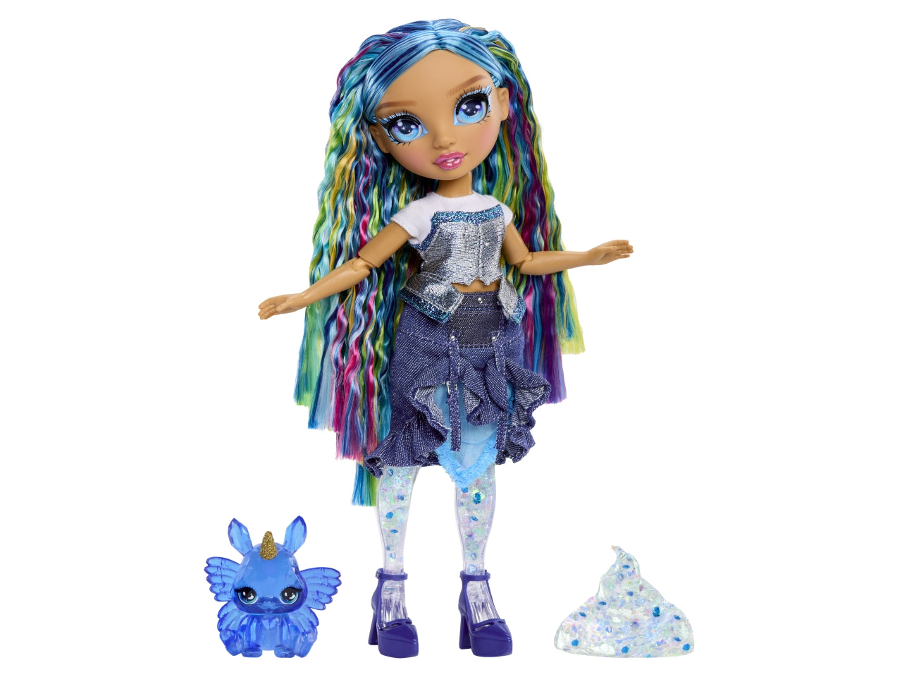 Rainbow high rainbow shimmers with slime fashion doll Skyler blue