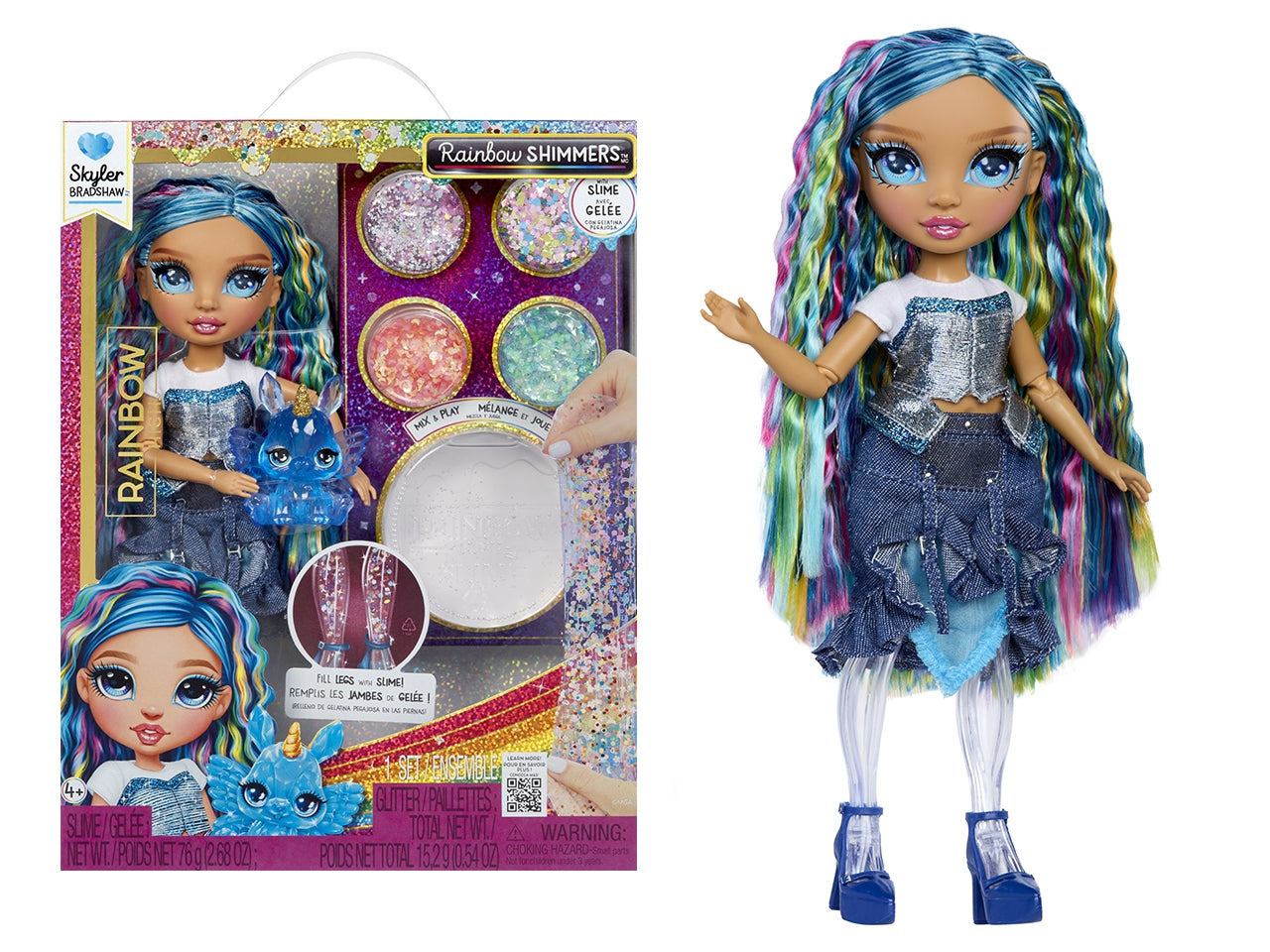 Rainbow high rainbow shimmers with slime fashion doll Skyler blue