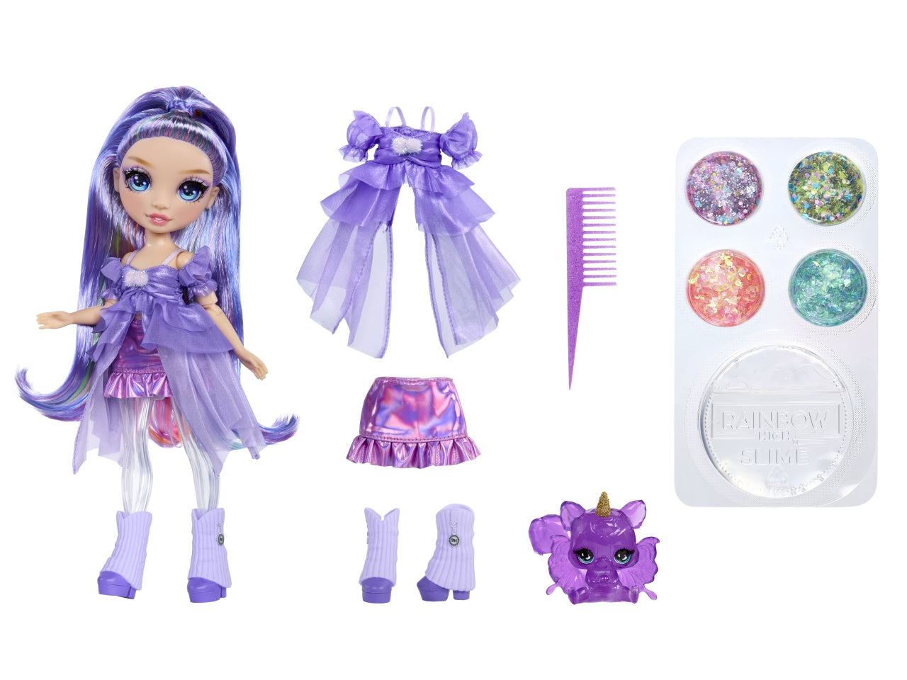 Rainbow high rainbow shimmers with slime fashion doll Violet purple