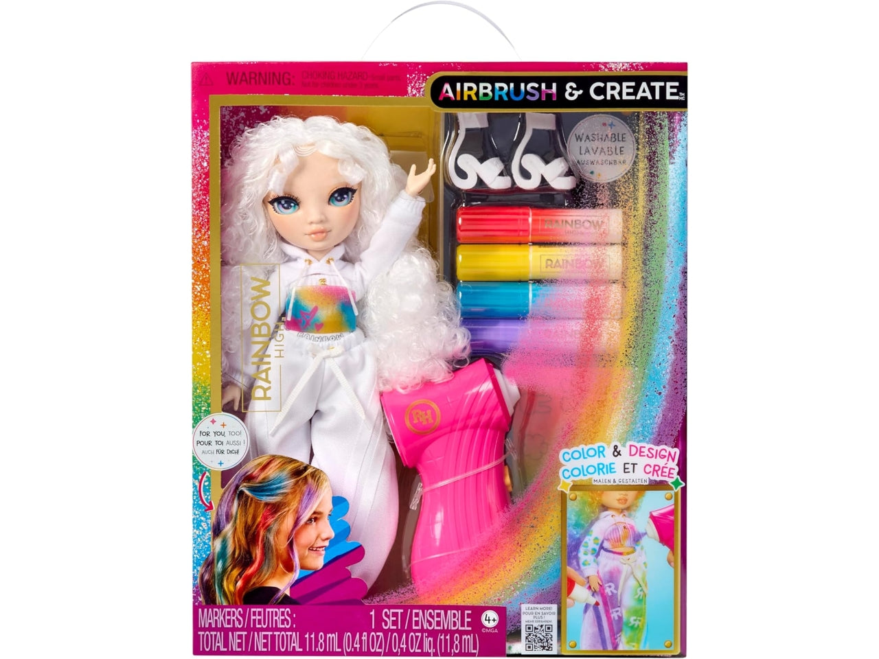 Rainbow high air brush create fashion dolls green Eyes