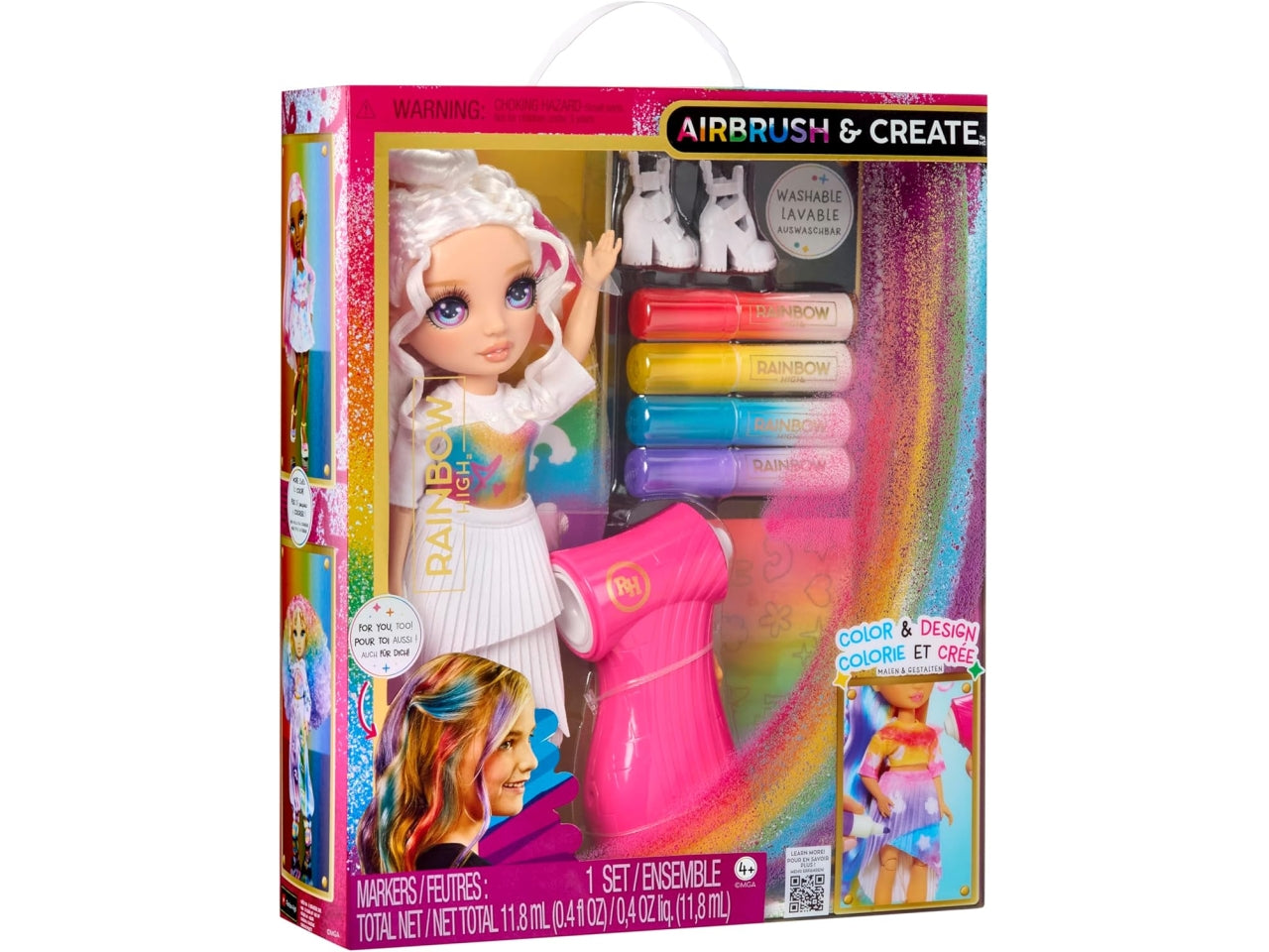 Rainbow high air brush create fashion dolls purple Eyes
