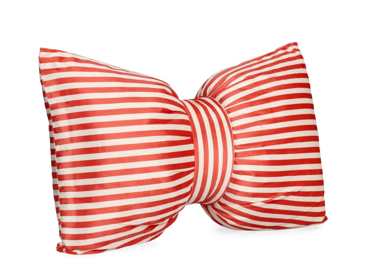 Cuscino athel fiocco a righe rosso 60x40cm
