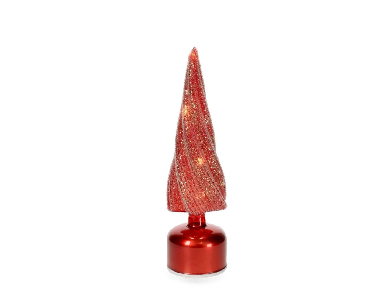 Albero pino in vetro 30cm karyn con led rosso
