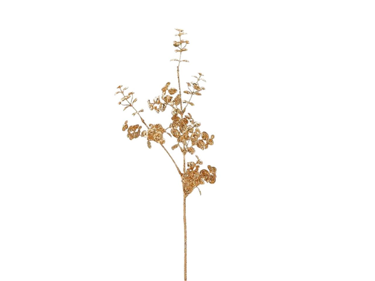 Ramo eucalipto 60cm glitter oro