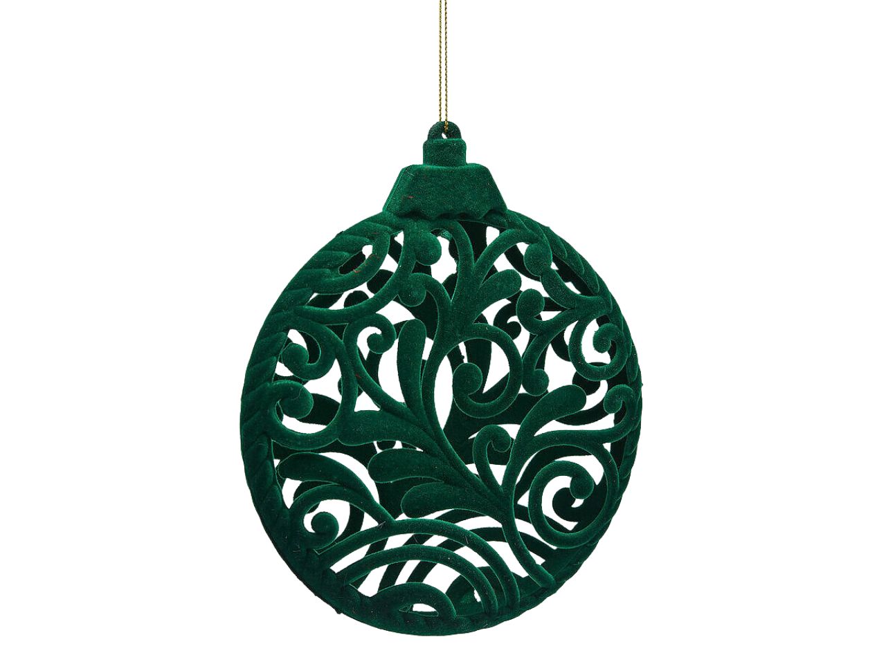 Palla piatta 15cm velvet rintagliata verde