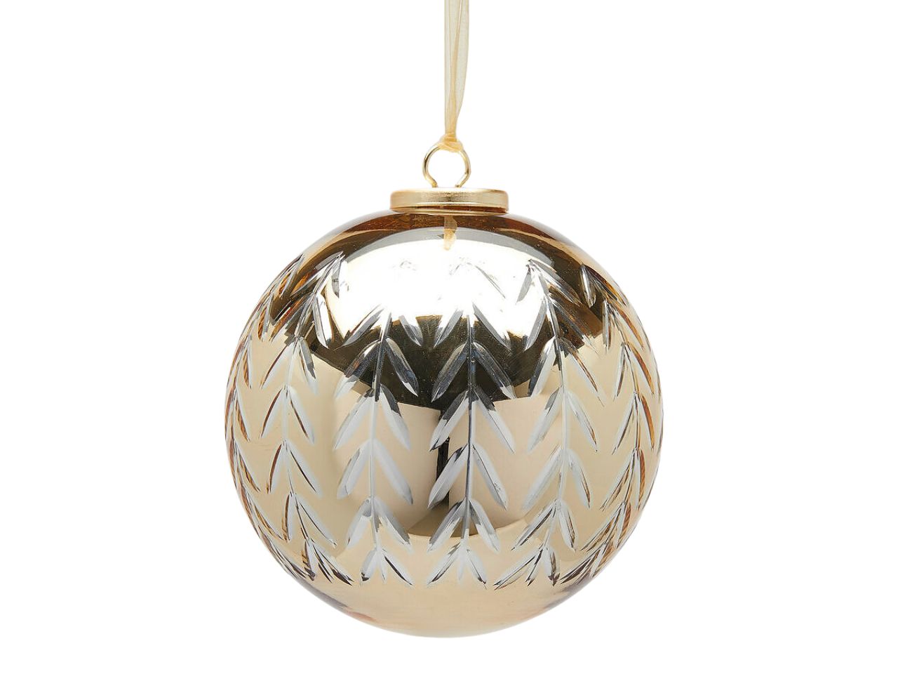 Palla 15cm con foglie oro