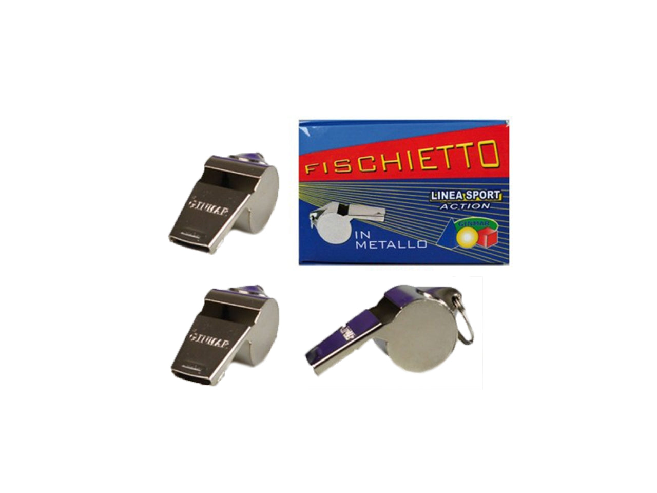 Fischietto metallo con gancetto