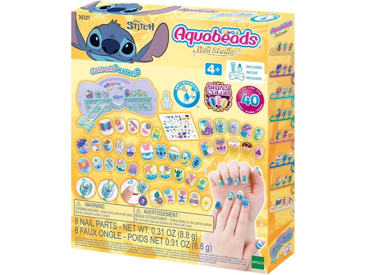 Stitch nail designer kit  per creare le unghie piÃ¹ divertenti, con disegni di Stitch e senza bisogno di colla o altri accessori fastidiosi.