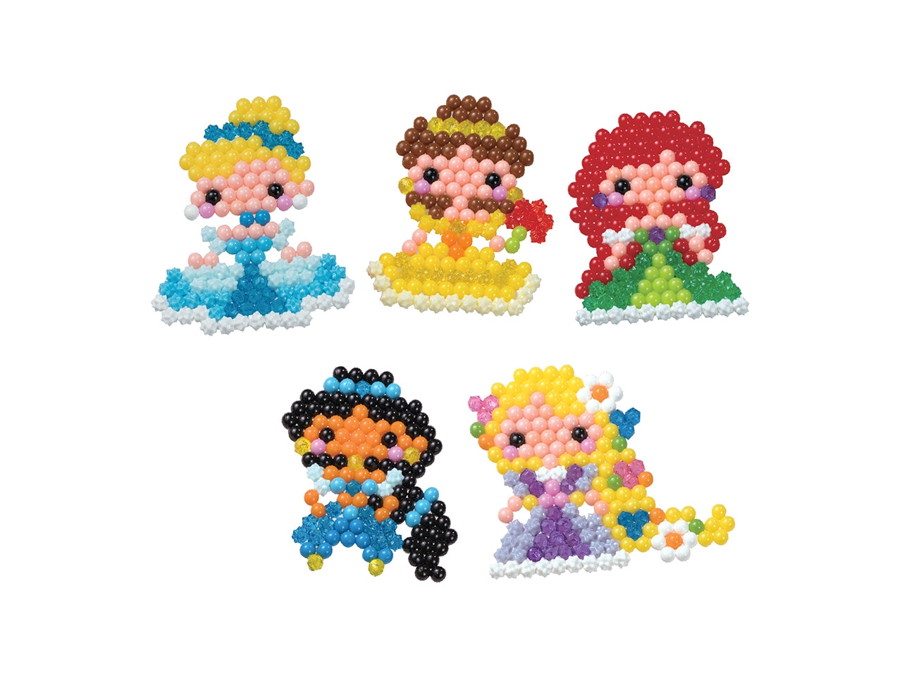 Aquabeads set con perline, vassoio di creazione, modello per disegni del mondo Disnay Princess