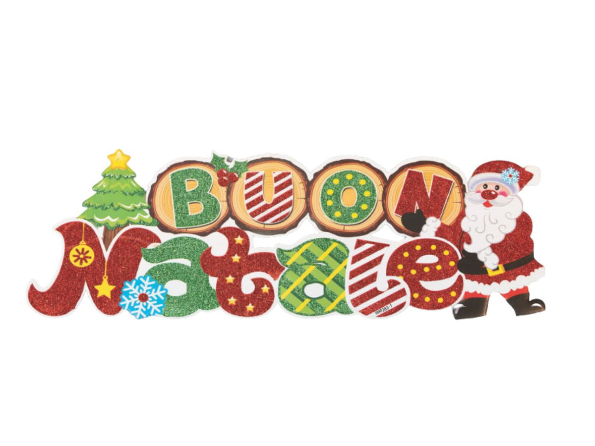 Decorazione scritta buon natale 57x18cm