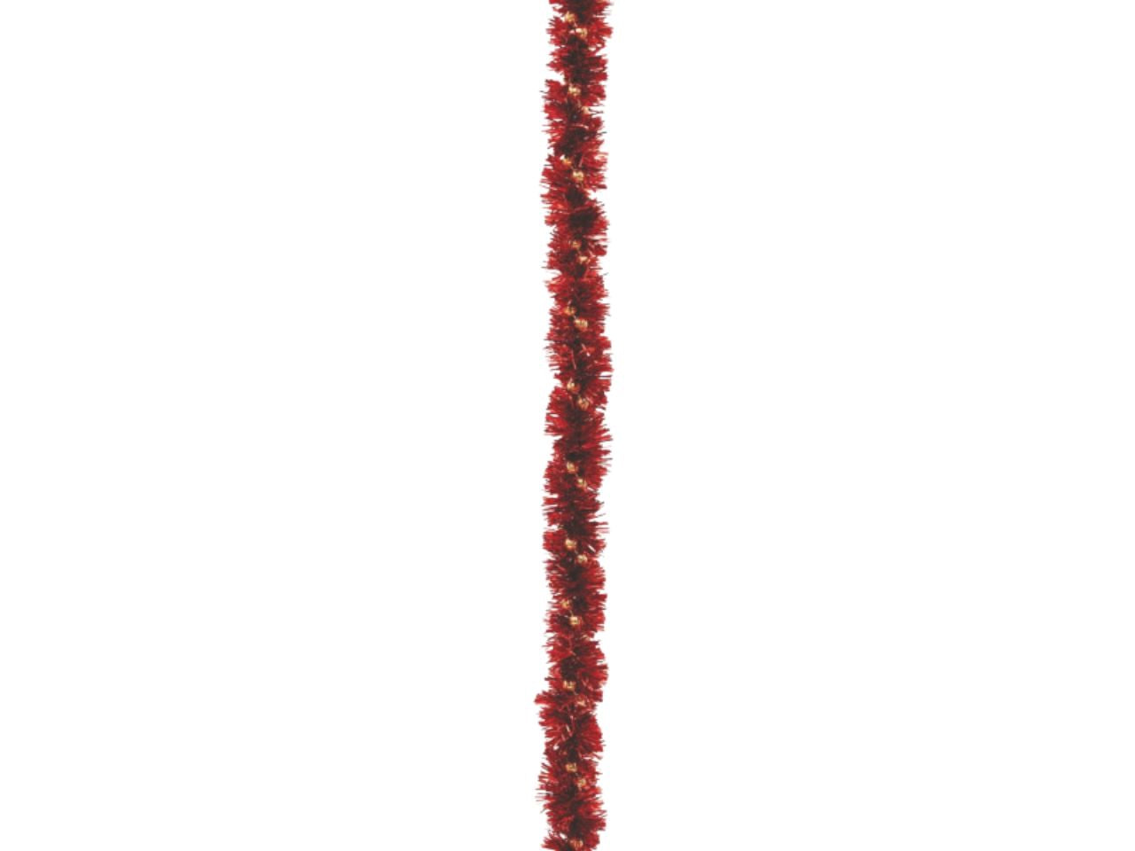 Filo decorativo 180cm diametro 4cm rosso con collana oro