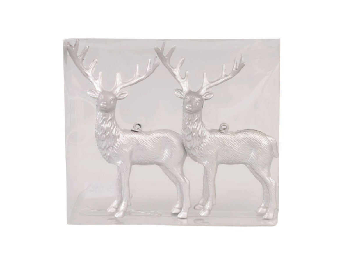 Appendino cerbiatto 14cm in confezione da 2 pezzi argento