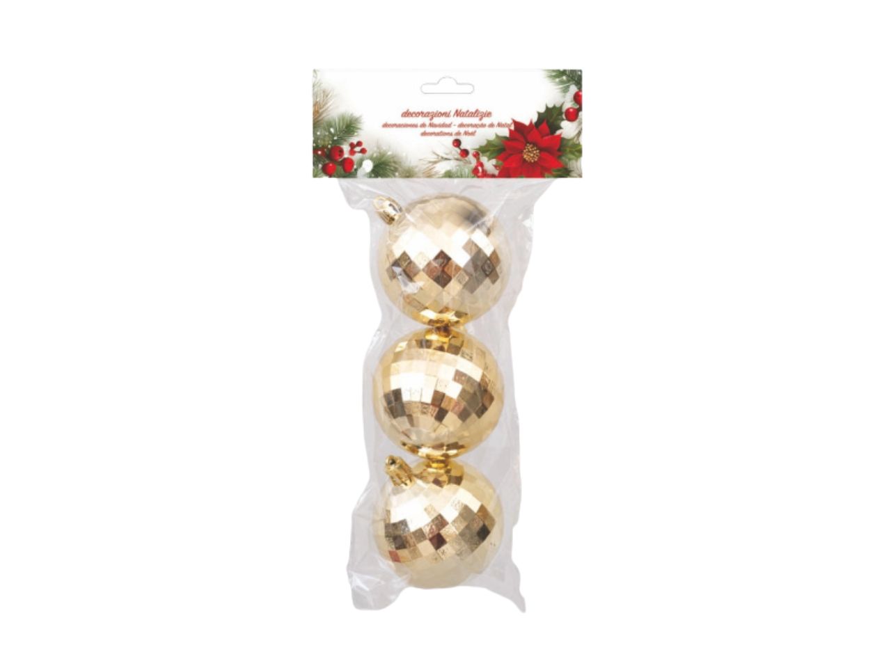 Palla 7cm specchietti in busta da 3 pezzi oro
