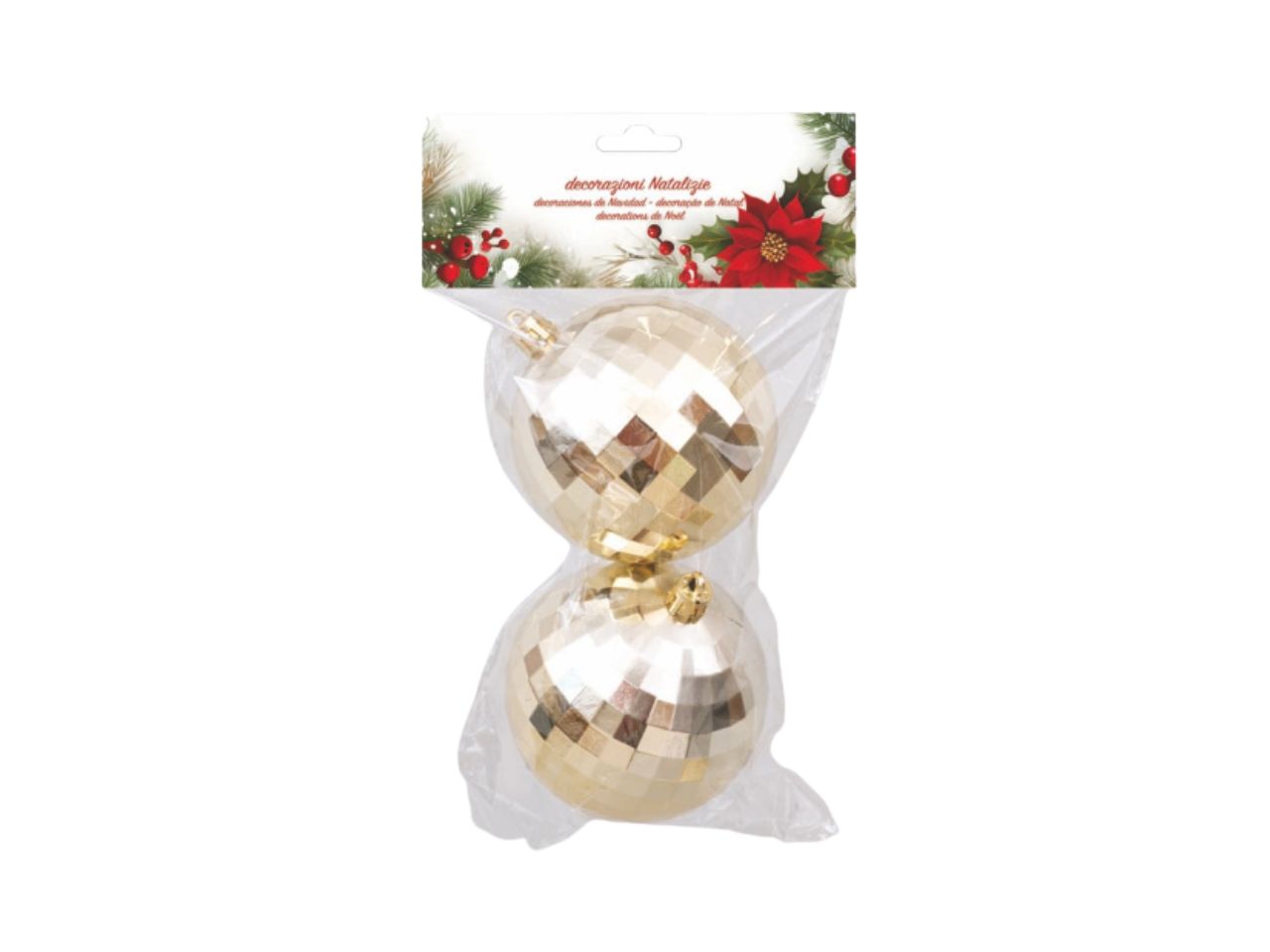 Palla 8cm specchietti in busta da 2 pezzi oro