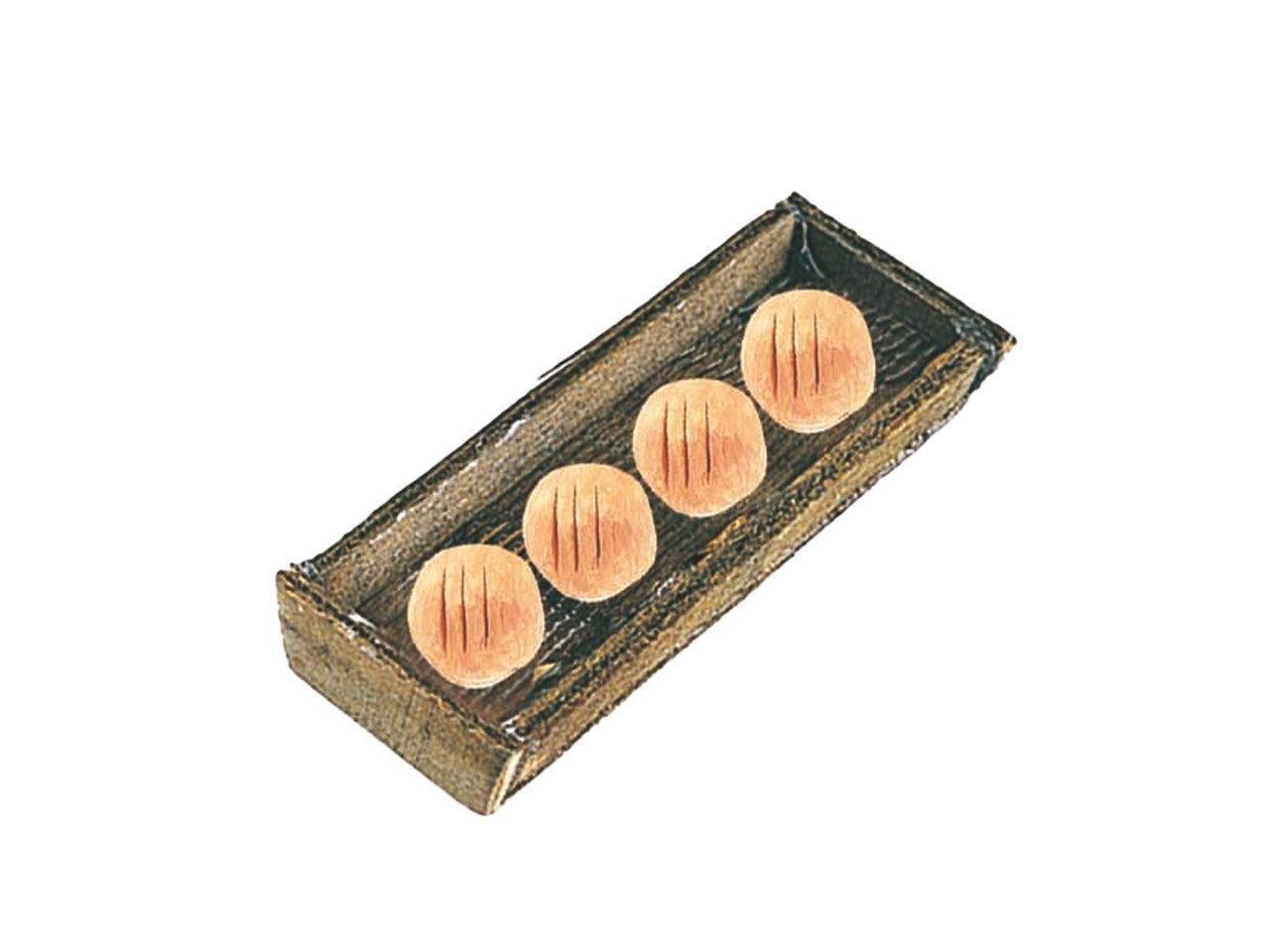 Accessorio per presepe teglia con pane 3x7cm