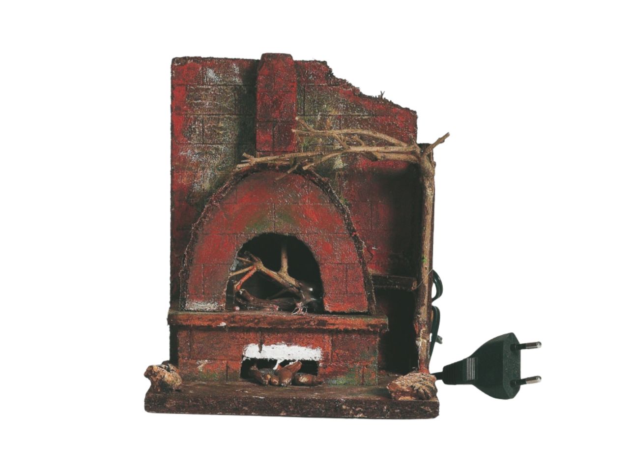 Ambientazione forno a legna 17x14x10cm con fuoco funzionante