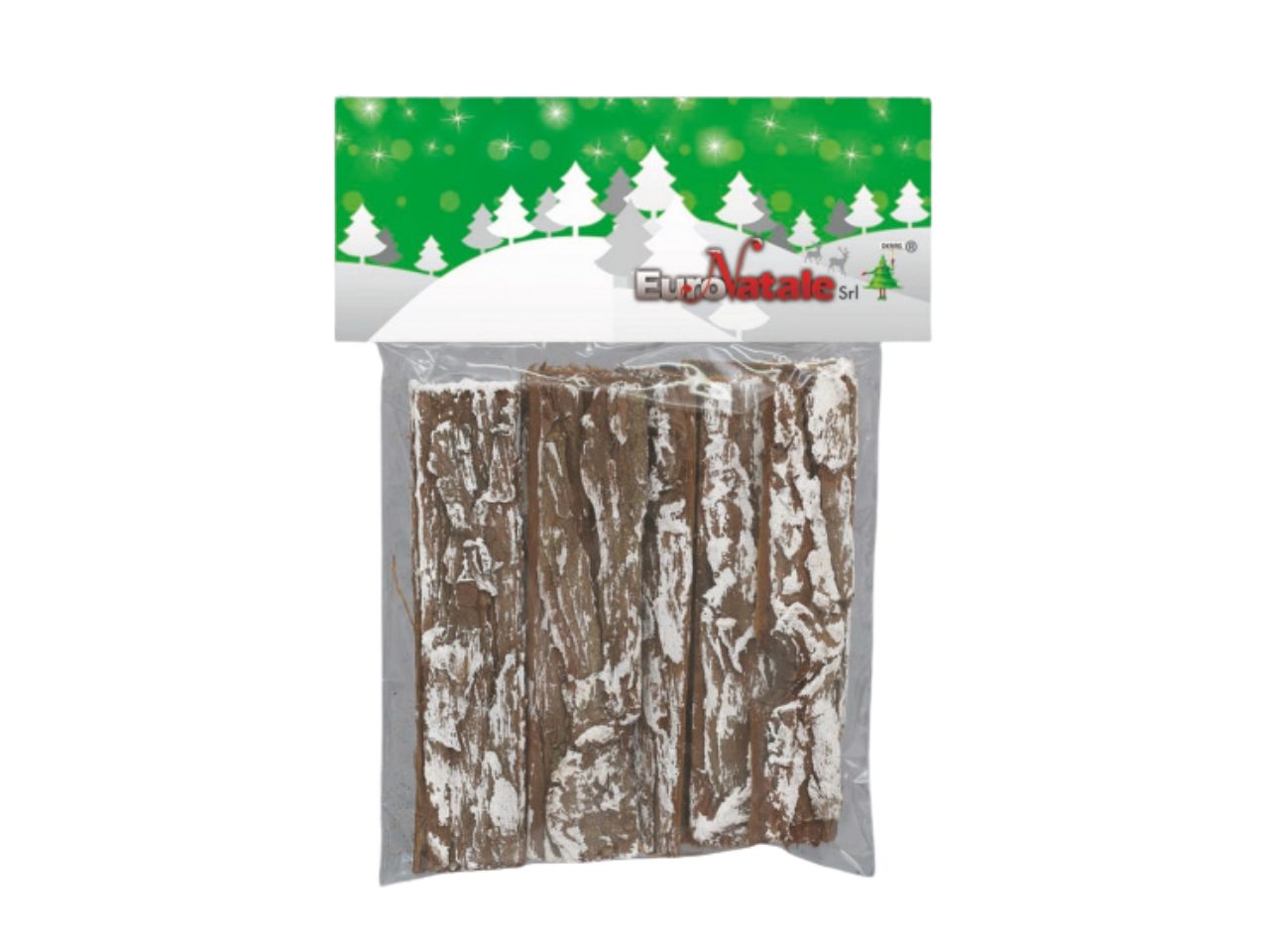 Corteccia legno innevata 12cm in confezione da 10 pezzi