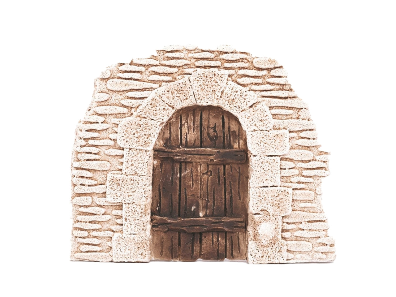 Accessorio per presepe arco pietra con porta in gesso 15xh.12cm