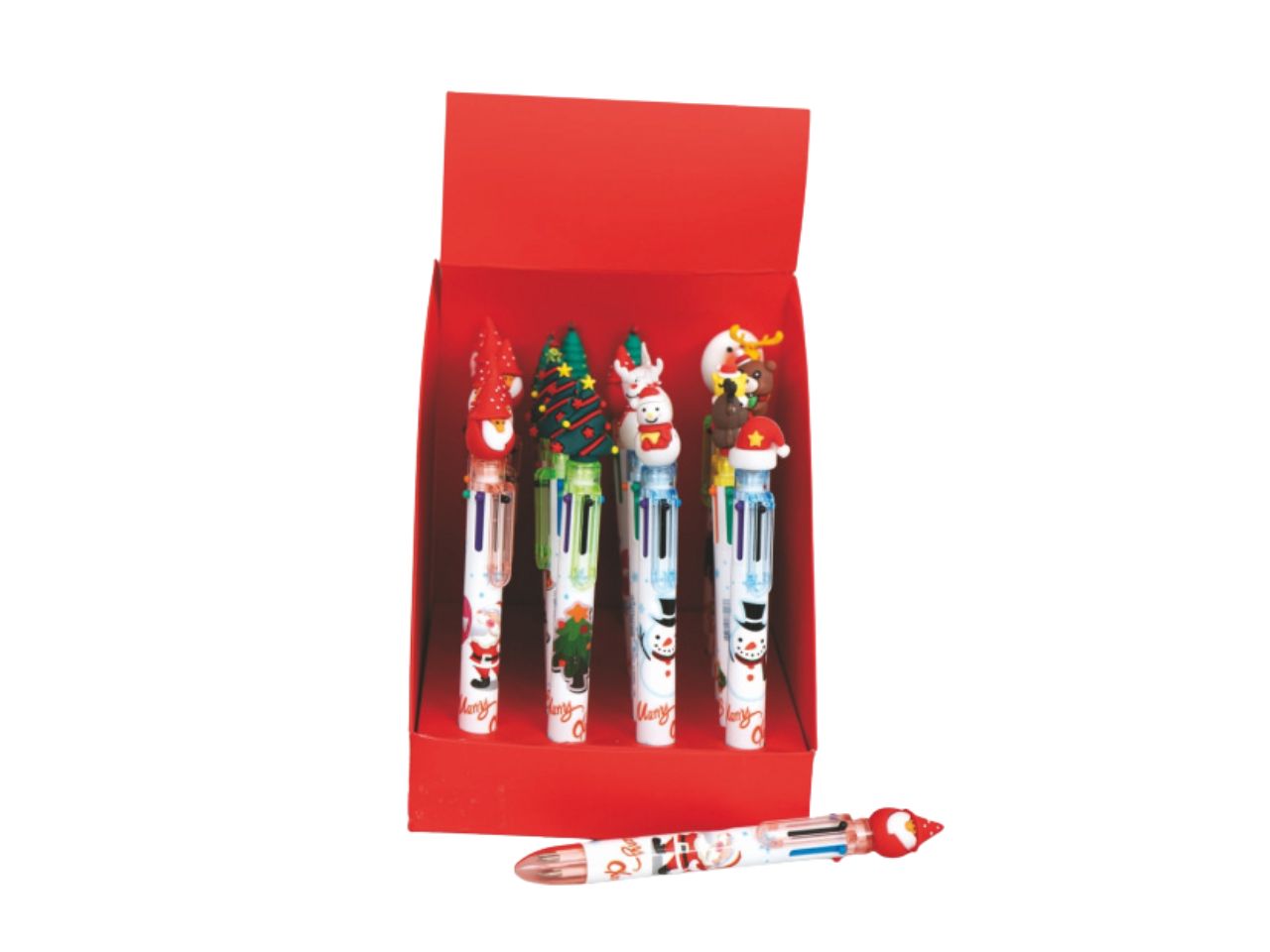 Penna natalizia a 6 colori 16cm assortite