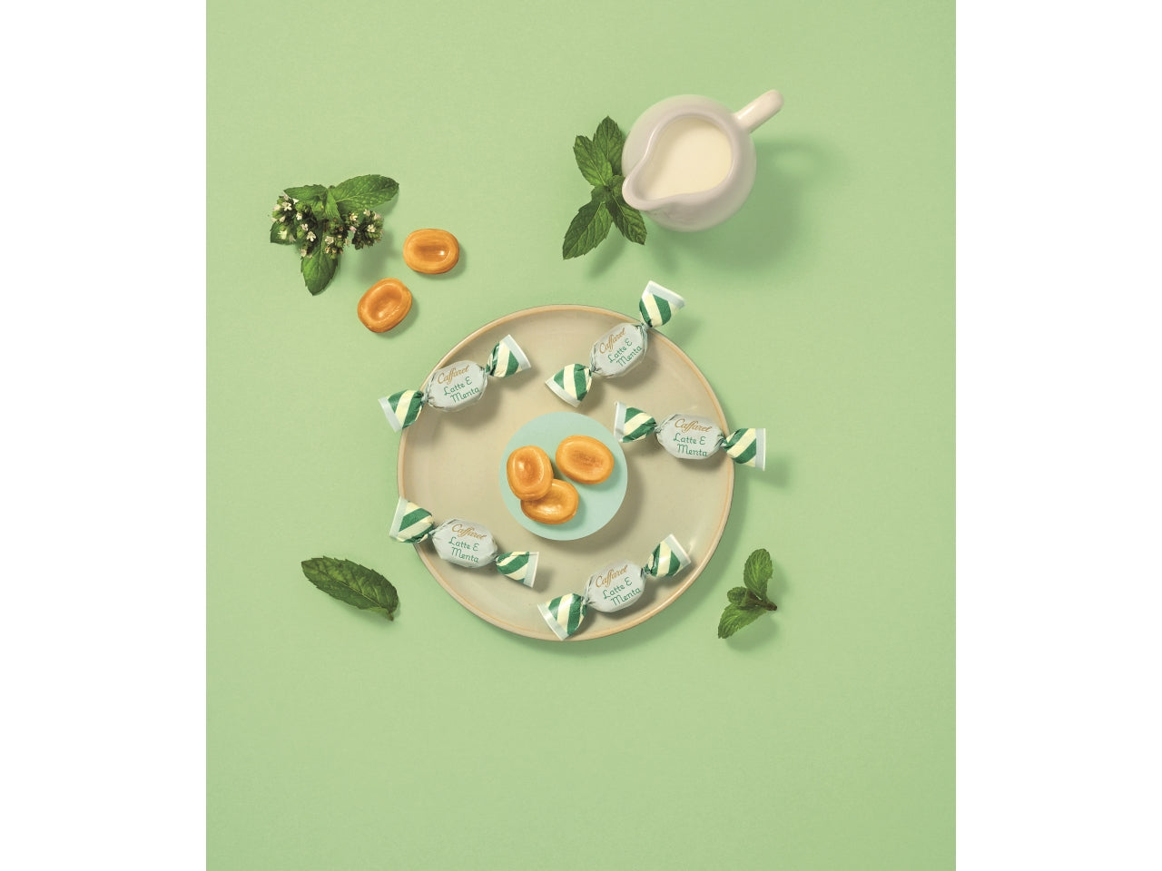Caramella al gusto latte e menta