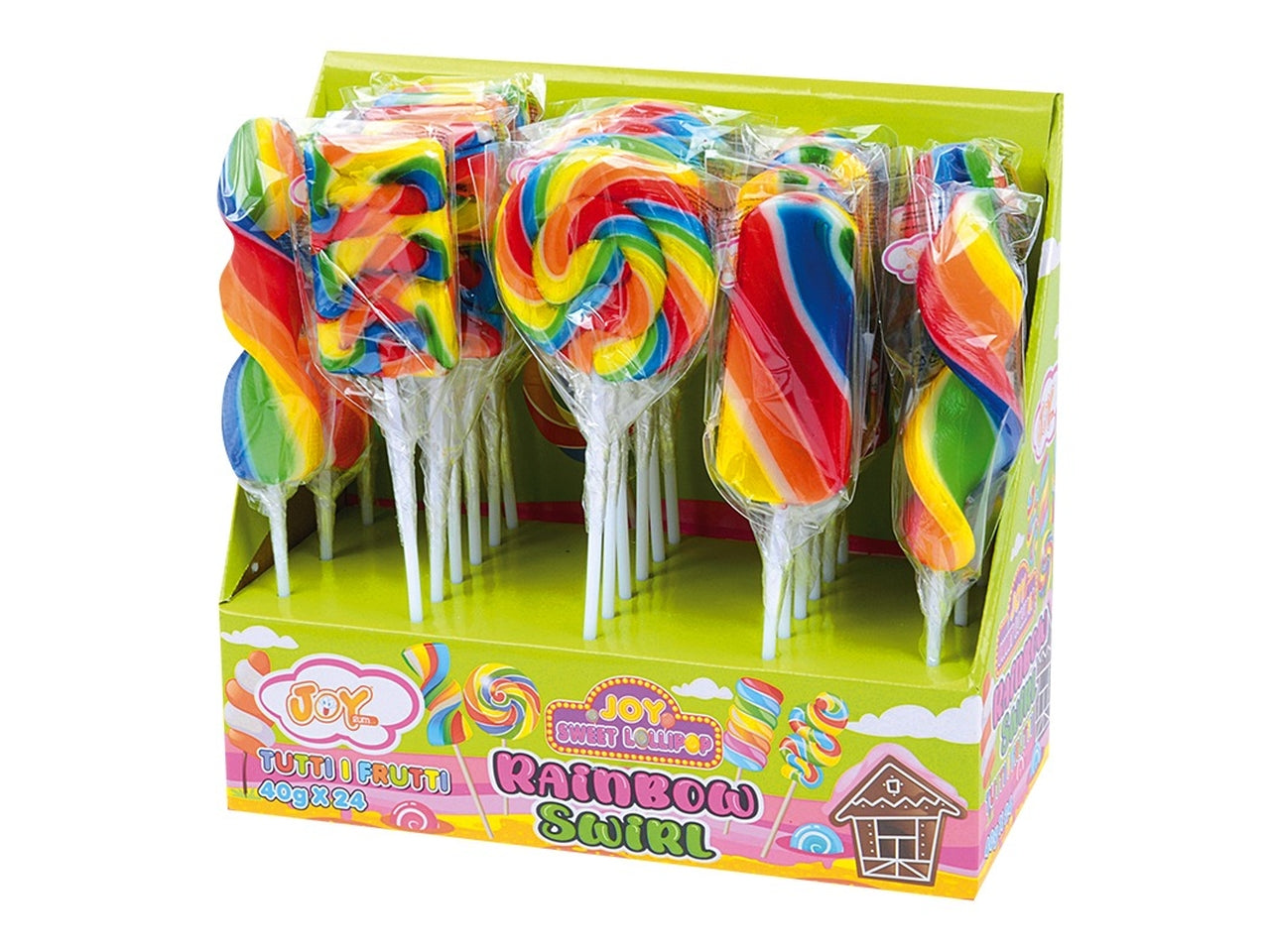 Rainbow mix swirl lollipop 40gr