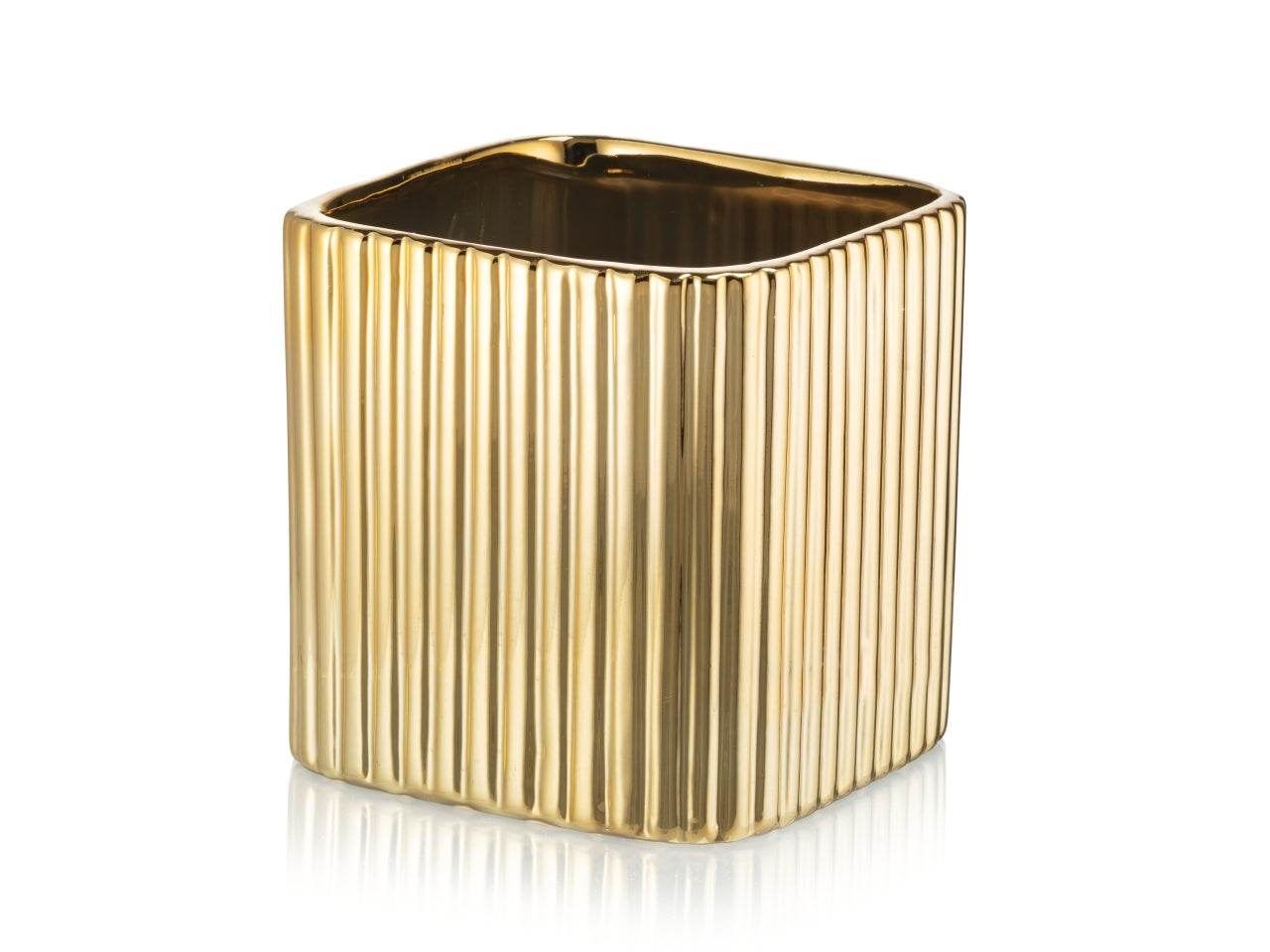 Nairobi cube vaso 13,5x13,5cm oro metal