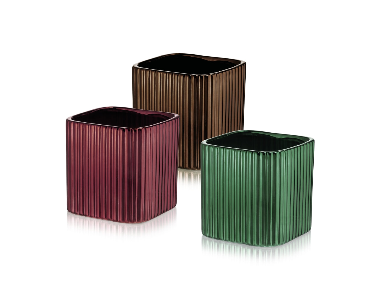 Nairobi cube vaso 13,5x13,5cm in 3 colori metal assortiti