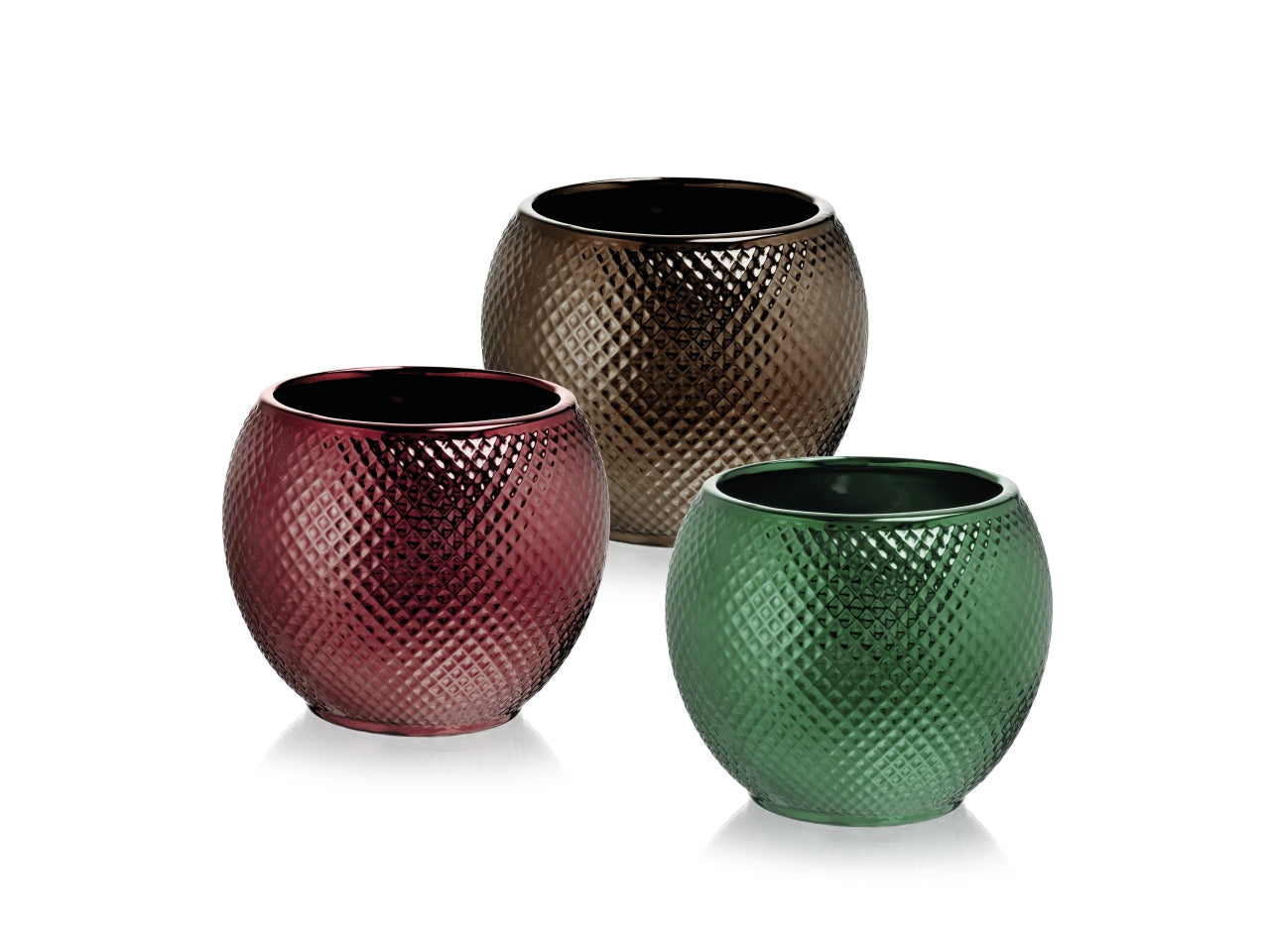 Inka vaso 16xh.13,5cm in 3 colori metal assortiti