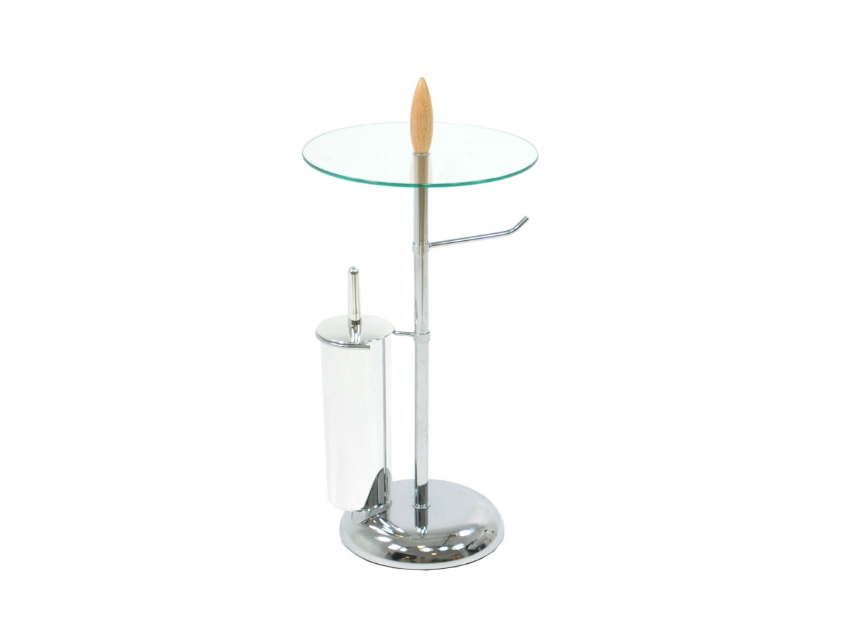 Portarotolo a stelo metallo cromato con scopino 30xh.63cm