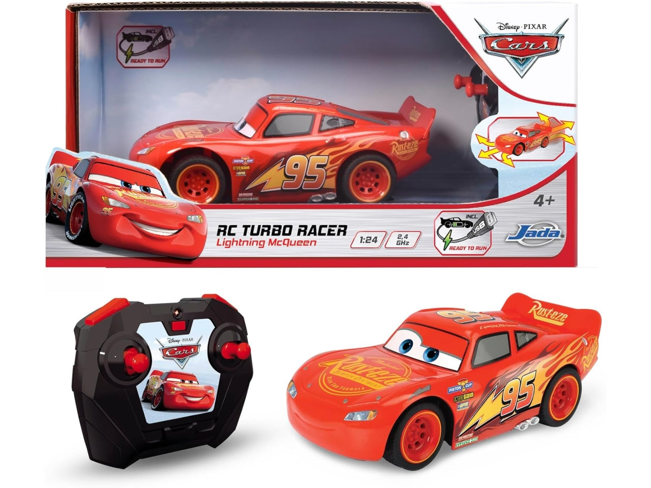 Cars Saetta Mc Queen 1:24 turbo con radiocomando